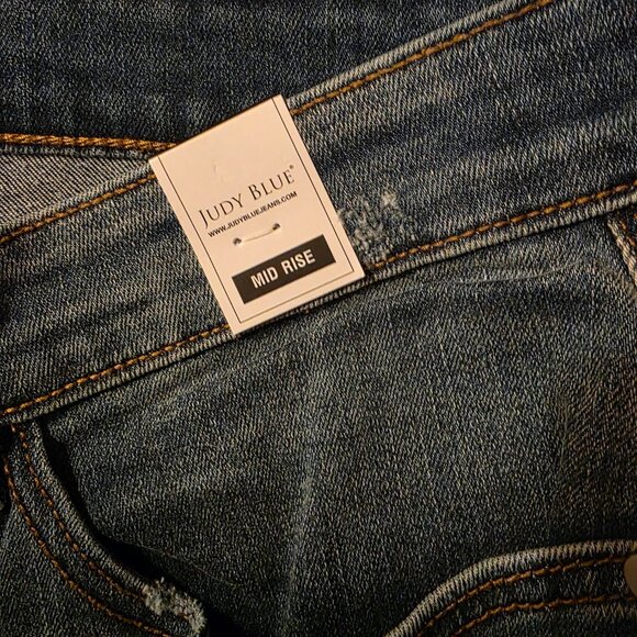 JUDY BLUE Jeans 3XL Women's PLUS Skinny Midrise Distressed Stretch Leopard Print - Picture 8 of 9